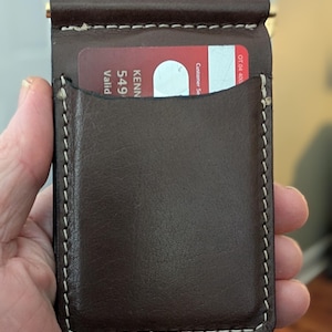 Leather money clip wallet