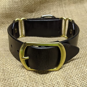 Leather Martingale Dog Collar - 1.5 inches wide