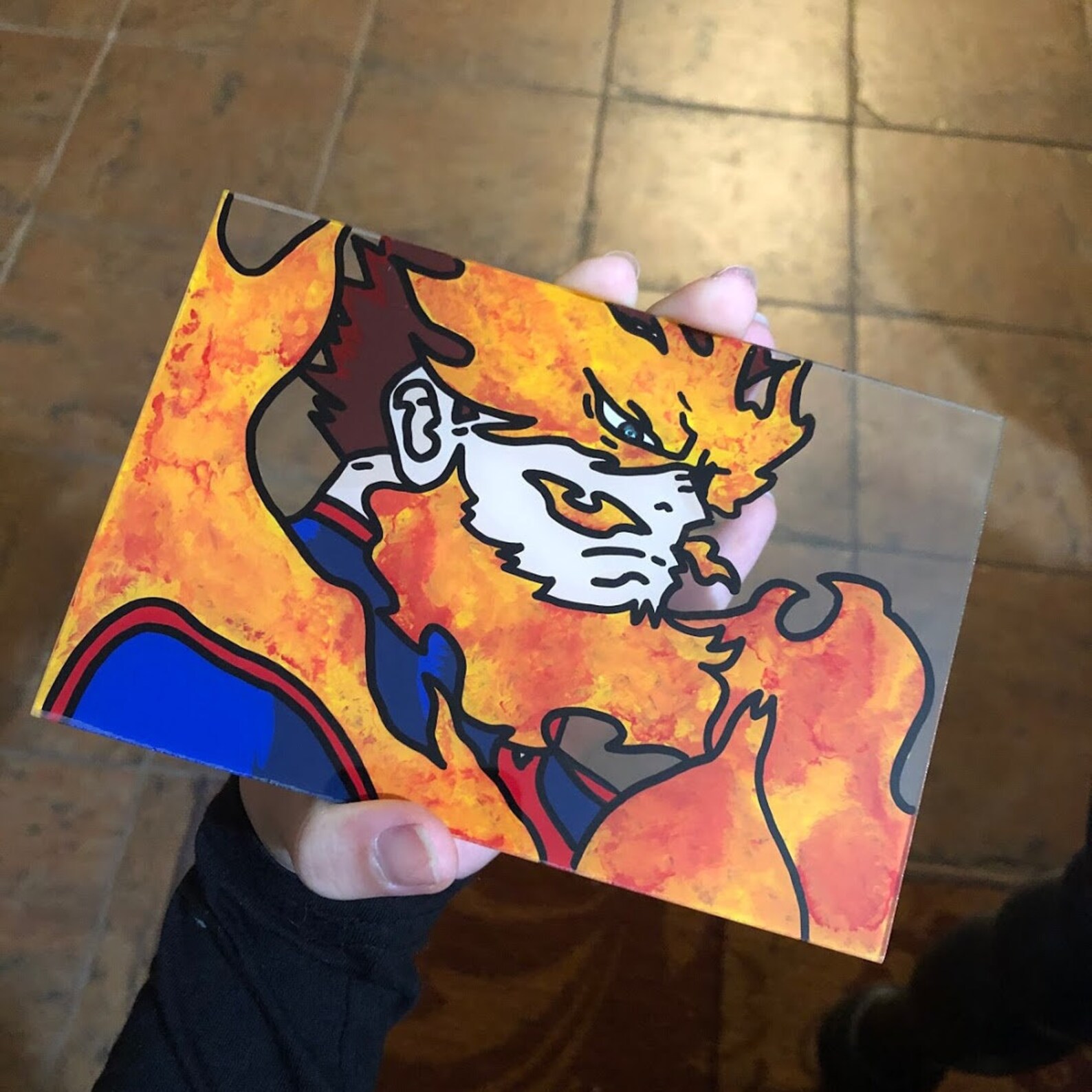 Custom 4x6 Anime Glass Painting With Manga Background Etsy