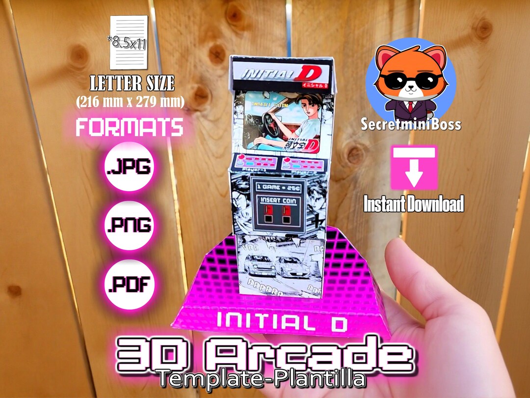 3D Paper Arcade Machine Template, Video Game Template, Video Game Party ...