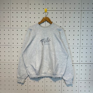 Vintage 90s Fila Biella Italy Sweatshirt Fila Crewneck Streetwear Fila Sweater Pullover Fila Sport Jumper Fila Embroidery Gray Size Xlarge
