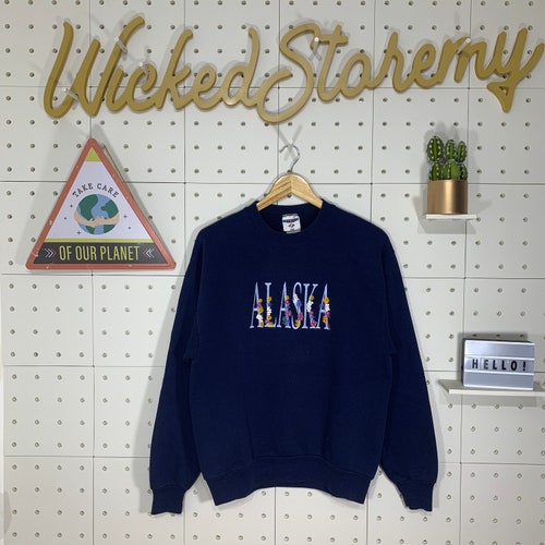 Alaska Sweatshirt Large Vintage 90s Alaska Sewn Patch Pullover - Etsy