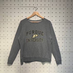Vintage 90er Jahre Purdue Boilermaker Sweatshirt Purdue Crewneck Uni Purdue Sweater Pullover Pullover Sportswear Purdue Print Logo Grau Xlarge
