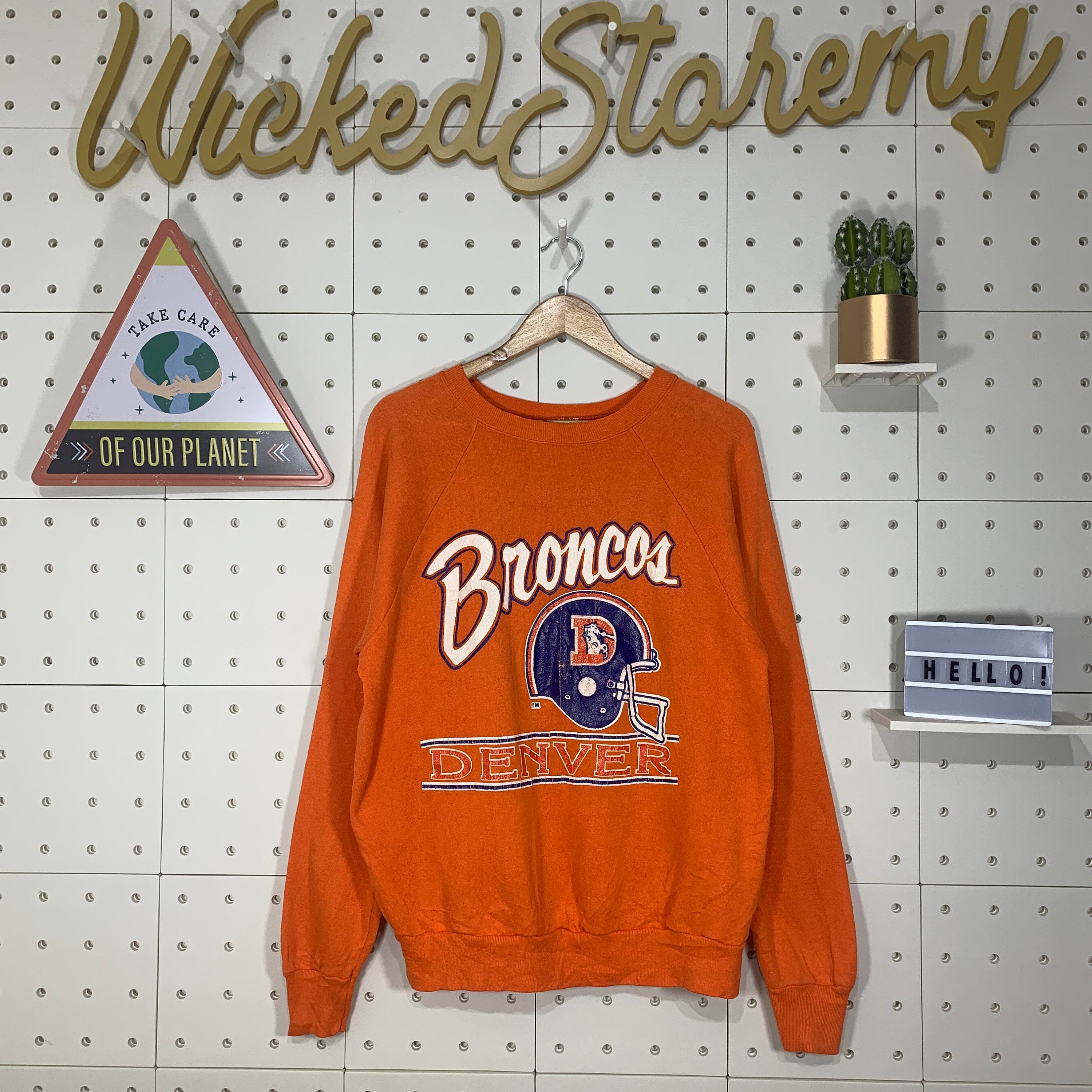 Denver broncos off the shoulder sweatshirt cheap