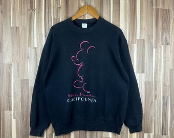 Vintage 90s Mickey Mouse California Sweatshirt, Black, Large