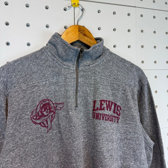 Vintage 90s Lewis University Half Zip Sweatshirt … - image 5