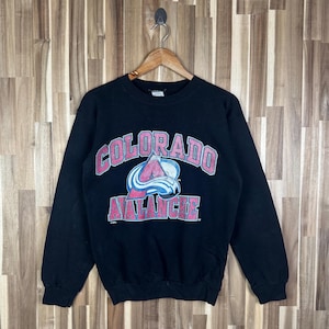 Vintage Distressed Colorado Avalanche sweatshirt, 90s NHL USA American ice hockey Colorado Avalanche crewneck sweater Medium Black