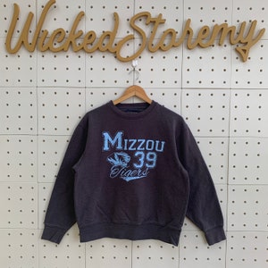 Vintage 90s Missouri Tigers sudadera Missouri Tigers Crewneck Missouri suéter pullover Missouri University Logo gris tamaño mediano