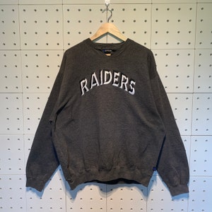 Vintage 90s Distressed Raiders Los Angelas Oakland Raiders Sweatshirt Raiders Crewneck Raiders Sweater Oakland Raiders Grey Medium