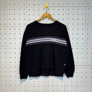 Vintage 90s Hang Ten Surf Sweatshirt Vintage Surfing Crewneck Surf Pullover Hang Ten Surfing Jumper Medium Size Black
