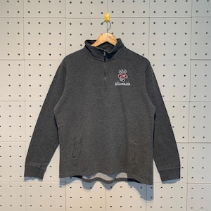 Vintage 90s Wisconsin Badgers Sweatshirt Wisconsin Crewneck Wisconsin Badgers Sweater Pullover Wisconsin Badgers Print Gray Size Xlarge