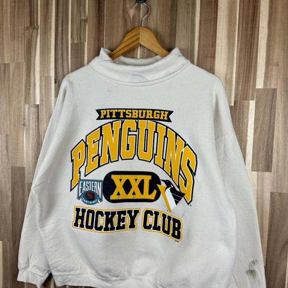 Vintage 90s Pittsburgh Penguins Turtleneck Sweatshirt Crewneck Pittsburgh Penguins Team Sweater Sportswear Nhl Pittsburgh Hockey Beige Large Etsy UK