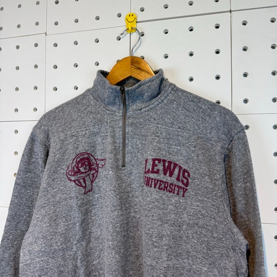 Vintage 90s Lewis University Half Zip Sweatshirt … - image 2