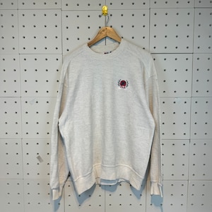 Vintage 90s Fila Sweatshirt Fila Crewneck Streetwear Fila Sweater Pullover Fila Sport Jumper Fila Embroidery Logo White Size Large