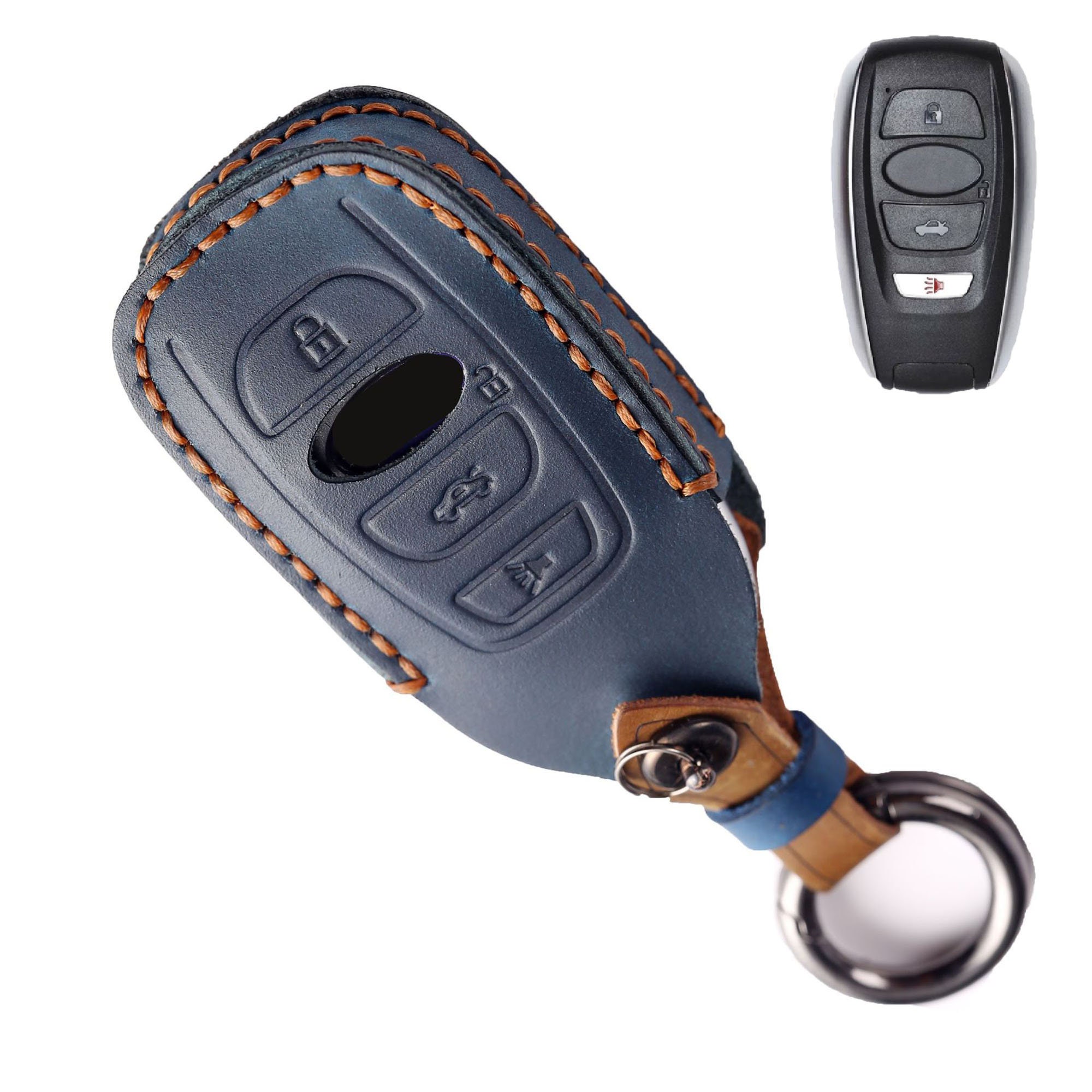 2022 subaru key fob cover leather, Genuine Leather Key Fob Case protector  for Subaru Ascent Outback with leather keychain