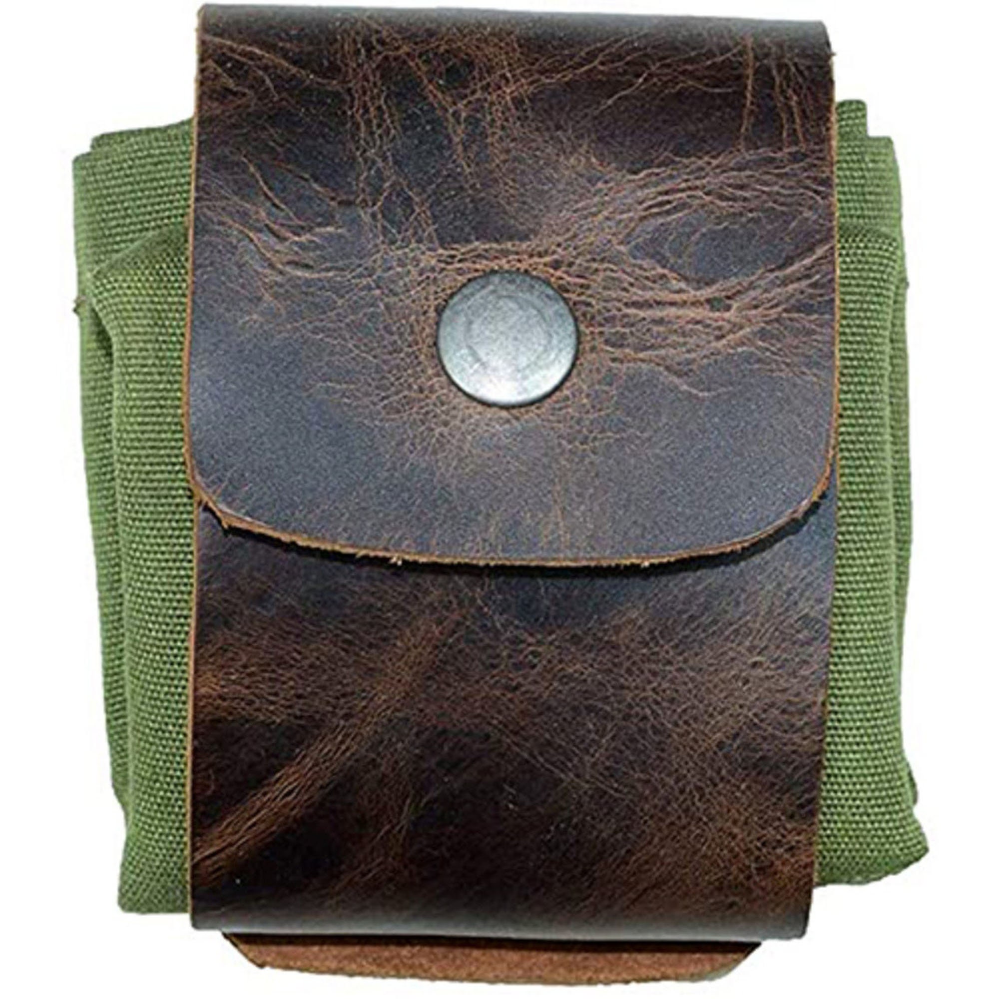 Sac Bushcraft En Toile Et Cuir - Pliant, Avec Cordon De Serrage Et Boucle, Pour Récolte, Camping, Randonnée (couleur Café)