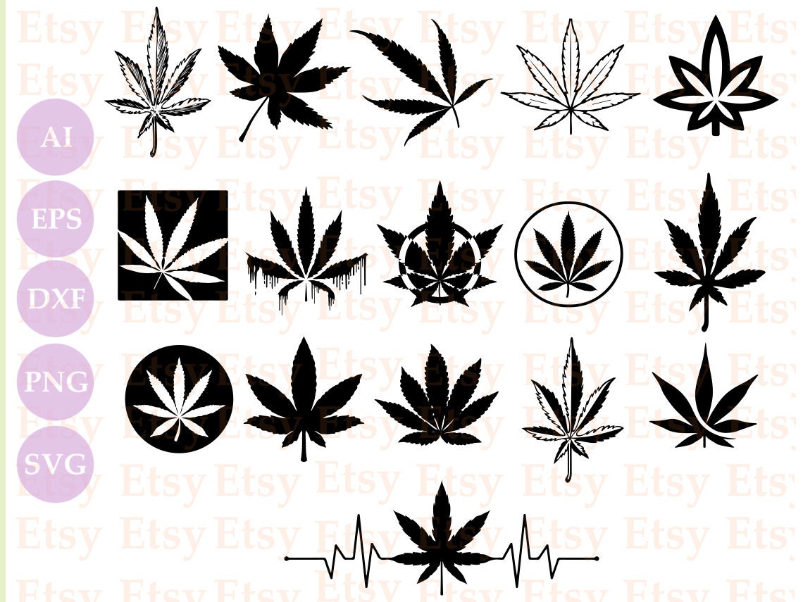 Pot leaf Svg Marijuana Leaf SVG Marijuana Leaf Outline Svg Etsy