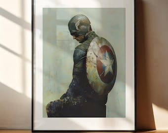 CAPTAIN AMERICA - Art Print Poster Portrait