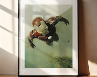 IRON MAN - Art Print, Superhero Poster Portrait