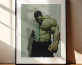 HULK - Póster con impresión artística y retrato