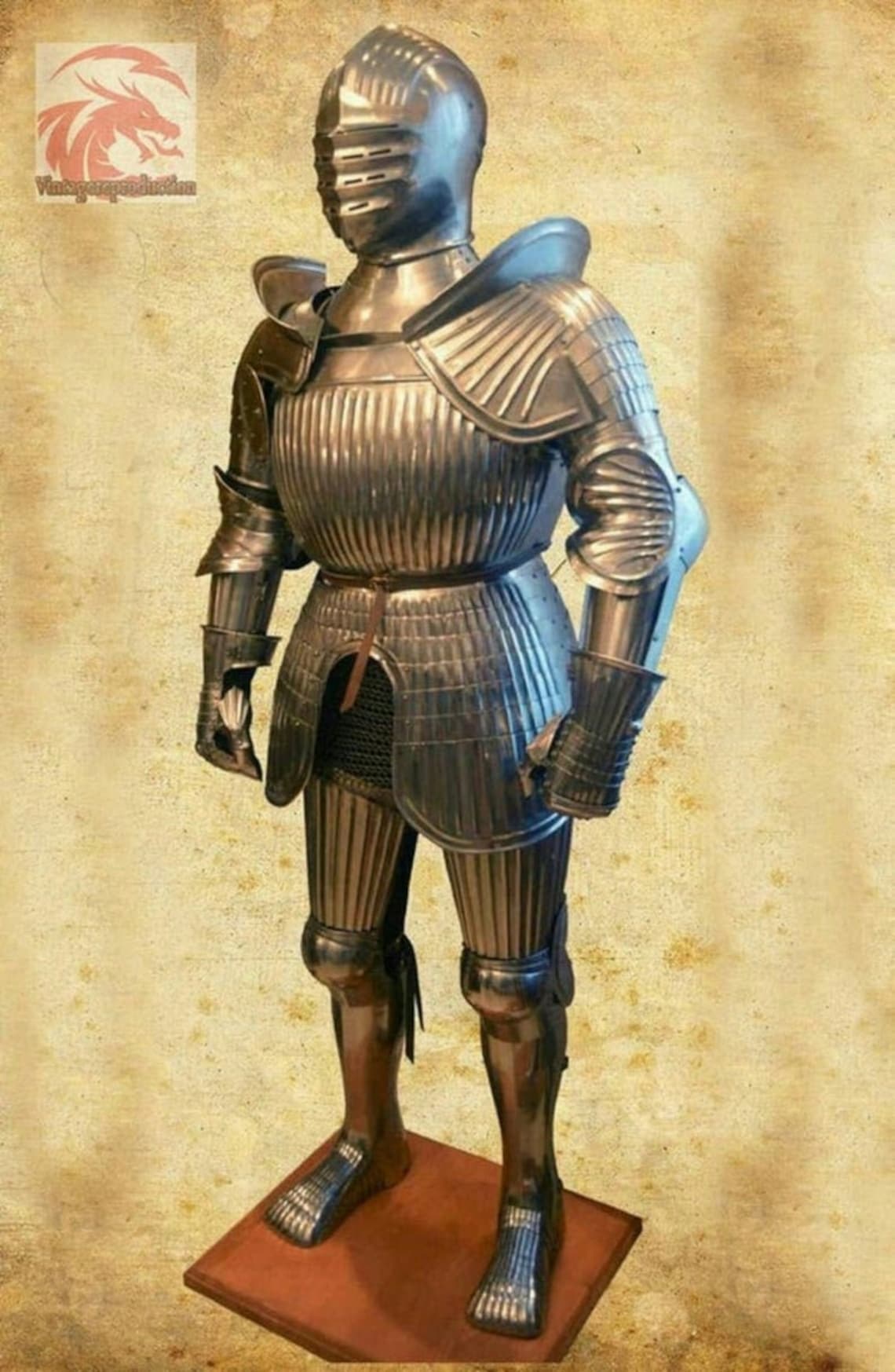Stainless Steel Medieval Armour suit Crusader Suit of Armour Etsy
