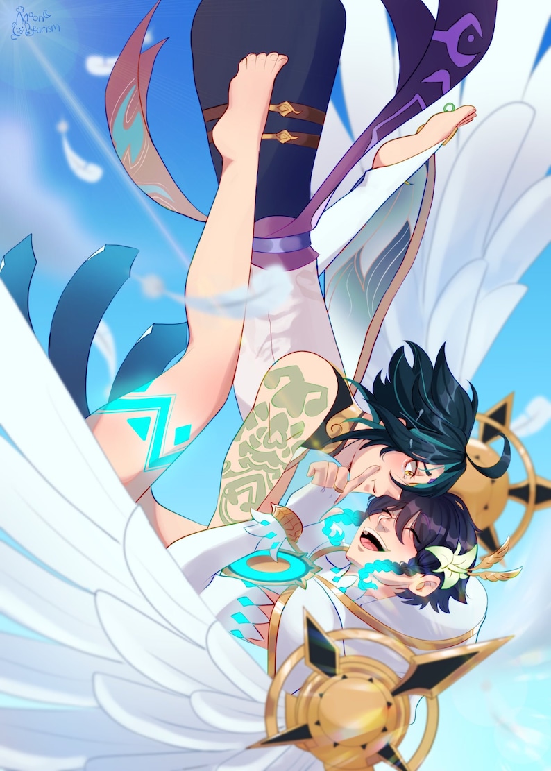 Xiao x Venti 5 x 7 Genshin Impact Print Symphony Etsy