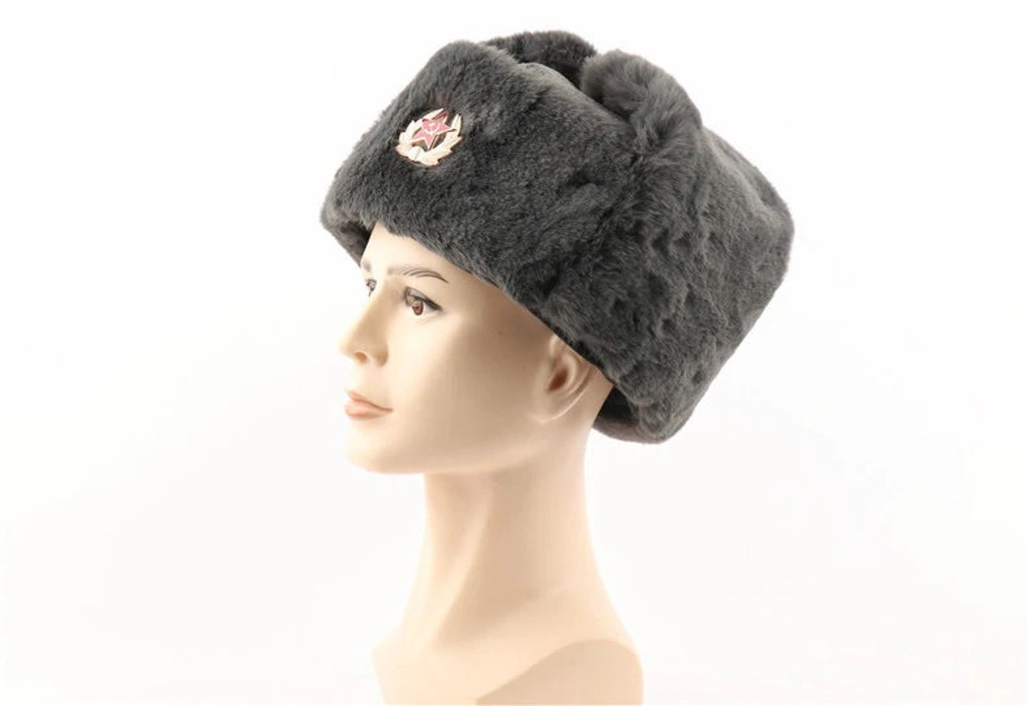 Original Russe Ushanka De L'Armee Sovietique MARINE Taille 56-57