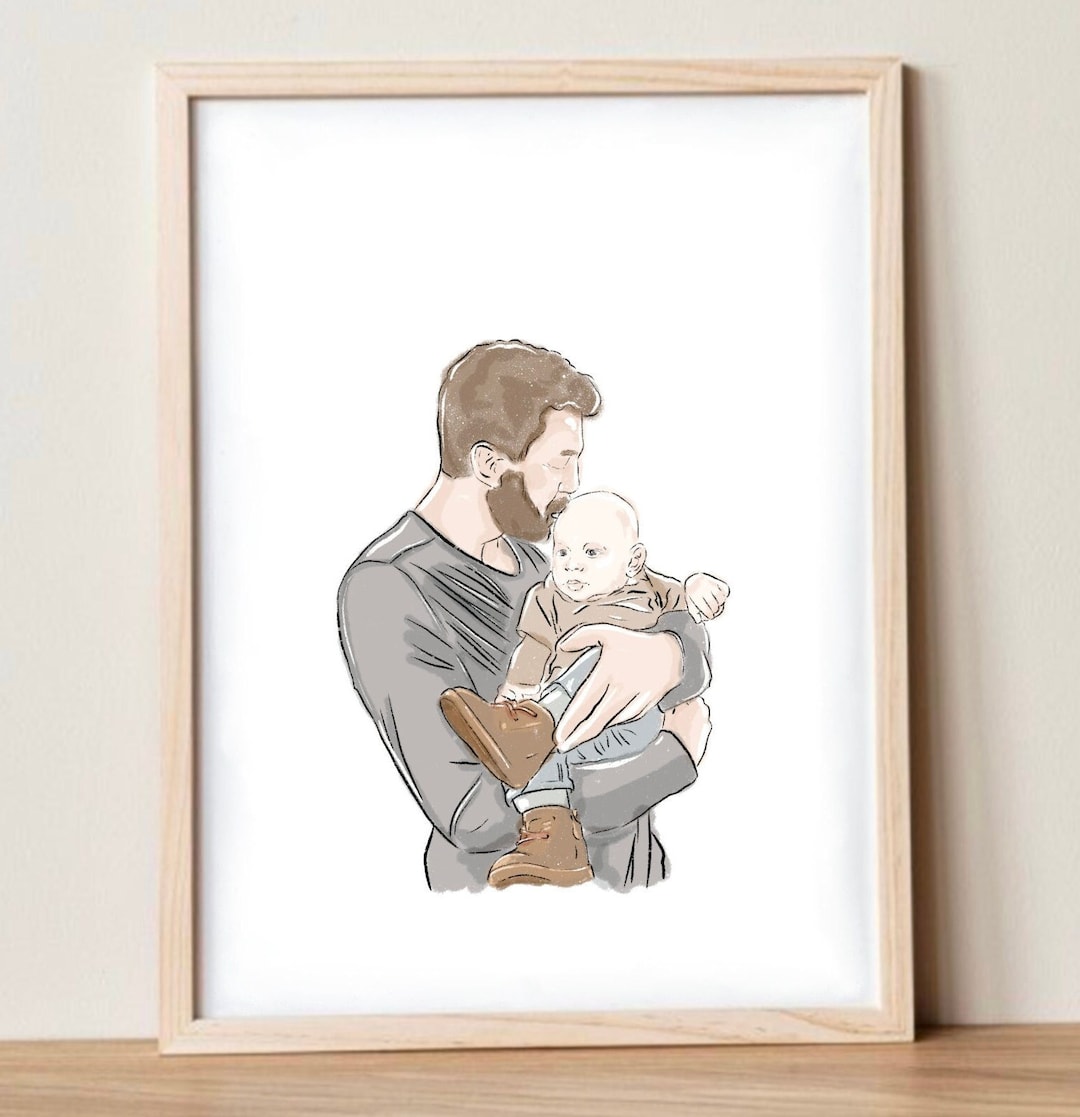 Custom Fathers Day Portraits Fathers Day Gift Custom - Etsy