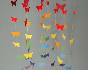 Baby Mobile Rainbow Butterflies Willow Wreath Butterfly