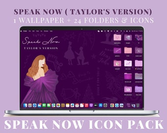 Speak now Taylor's version Mac Folder Icons and desktop wallpapers bundle  |  Bundle Moodboard Desktop Icons macbook Icons and Wallpapers