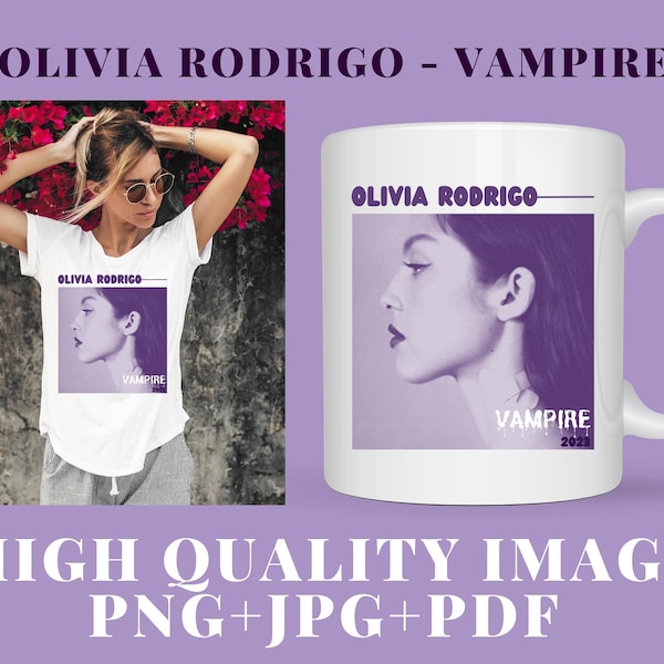 Vintage Olivia Rodrigo vampire digital file png jpg pdf for printing on tshirts mugs gifts for her gifts for him