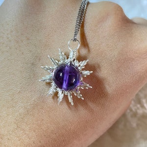 Handmade Wire Wrapped Amethyst Pendant / Crystal Jewelry