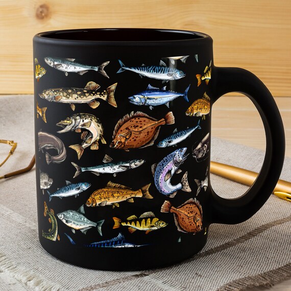 Fishing Pattern Mug Fishing Mug Funny Fishing Coffee Mug Etsy