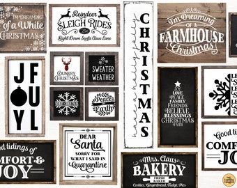 Christmas SVG Bundle, Christmas Sign SVG Files For Cricut, Digital Download