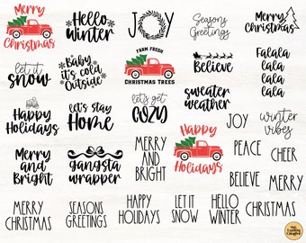 Christmas SVG Bundle, Christmas SVG Files For Cricut, Christmas Clipart, Digital Download