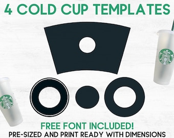 Cold Cup Template SVG For Starbucks Cup - Starbucks Cold Cup Tumbler Reusable Cups - SVG Starbucks Cup