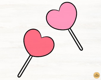 Valentines Day SVG, Heart SVG Files For Cricut, Heart Lollipop SVG, Digital Download