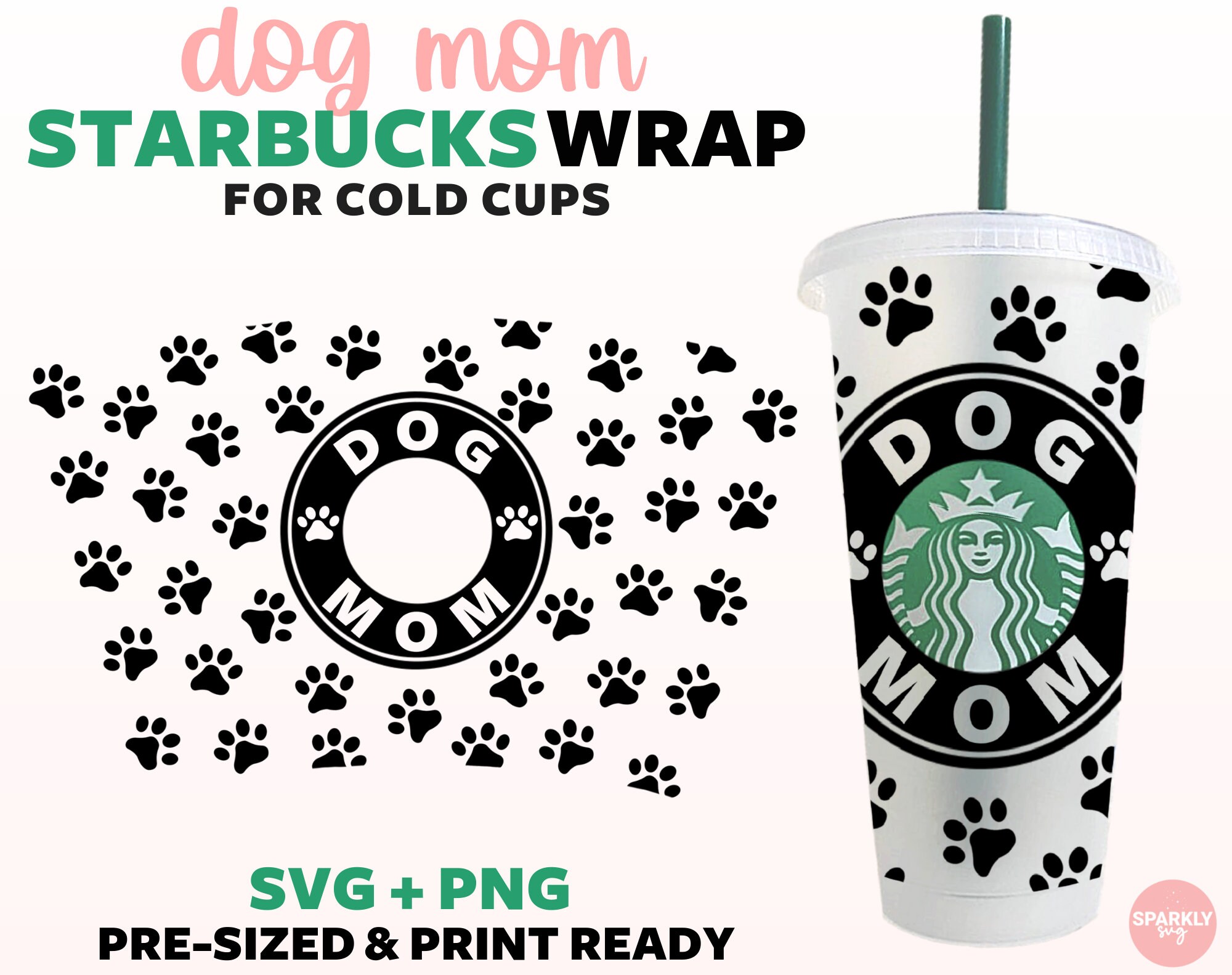 Dog Mom SVG For Starbucks Cup Starbucks Cold Cup Tumbler | Etsy