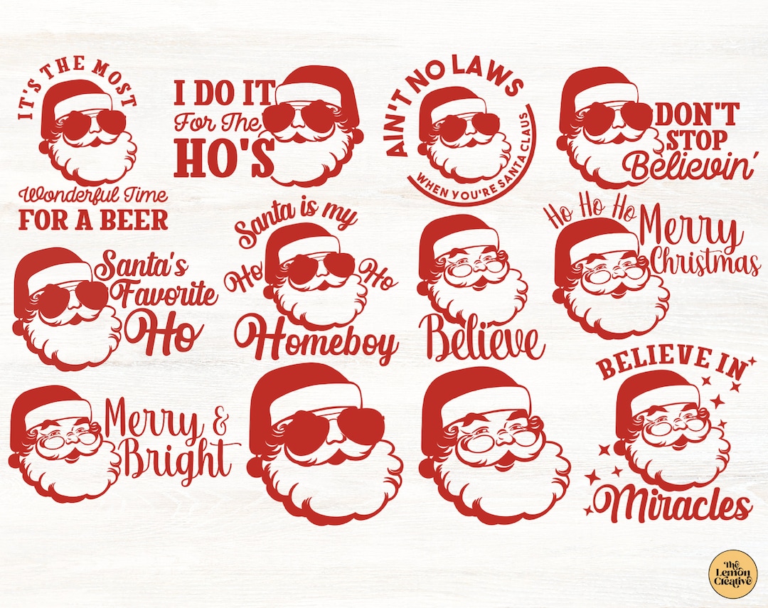 Santa SVG Bundle, Christmas SVG Files for Cricut, Santa Christmas ...