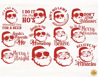 Santa SVG Bundle, Christmas SVG Files For Cricut, Santa Christmas Shirts, Digital Download