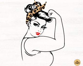 Rosie The Riveter SVG, Strong Women SVG Files For Cricut, Digital Download