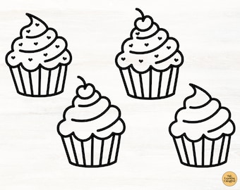 Valentines Day SVG Bundle, Valentines Cupcake SVG Files For Cricut, Valentines SVG, Digital Download