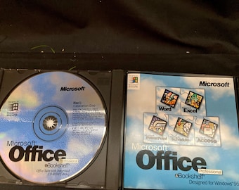 Microsoft Office for iMac Professional & Bookshelf for Windows 95 Original Case W/2 CD's Key
