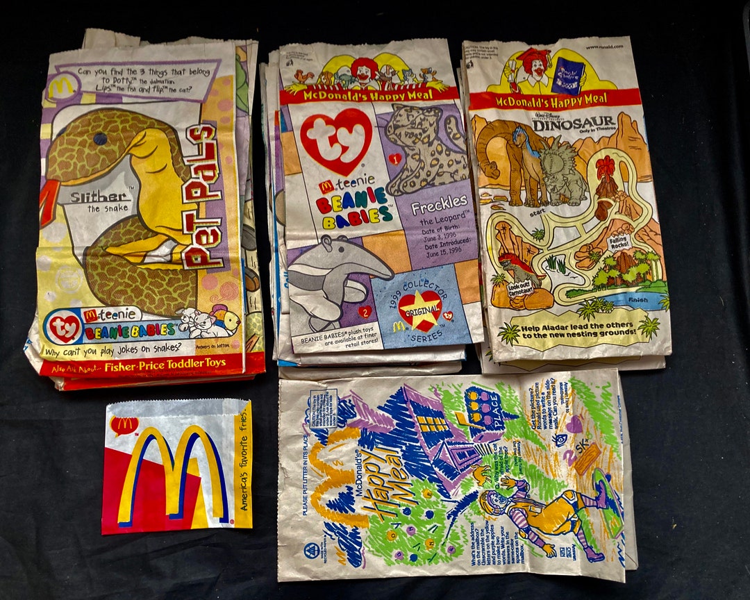 Vintage Mcdonalds Happy Meal Theme Bags Lot of 15. Etsy