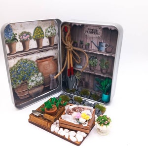 Mini Altoid Tin, Altered Art Diorama, Tea and Spirits 