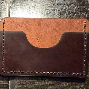 card carrier wallet, leather and shell cordovan, front pocket carry