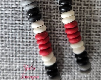 Ohio Football, Polymer Clay Earrings, Lightweight