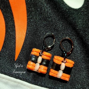 Cincinnati Football handmade earrings, polymer clay