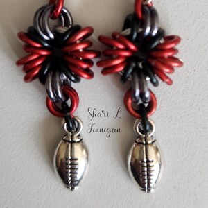 Ohio State chainmail Earrings, Sterling.