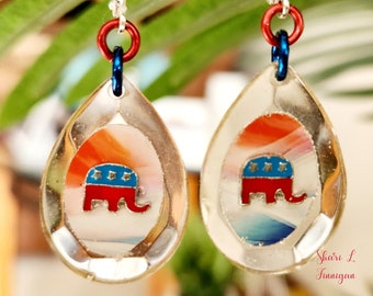 Republican Elephant Lightweight Earrings